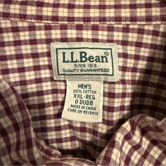L.L. Bean Men's Plaid Shirt Checked Size XXL Regular Cotton Button Down - Picture 4 of 7
